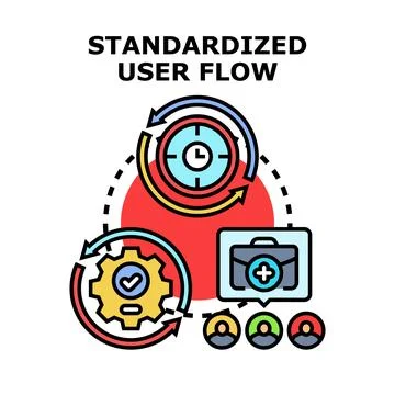 Standardized user flow optimizing business process Stock Illustration