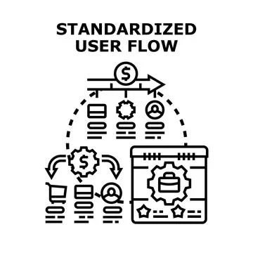 Standardized user flow optimizing business process and customer journey Stock Illustration