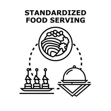 Standardizing food serving and meal preparation for catering Stock Illustration