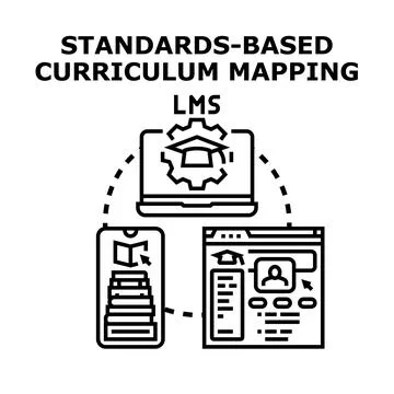 Standards based curriculum mapping learning management system concept イラスト素材
