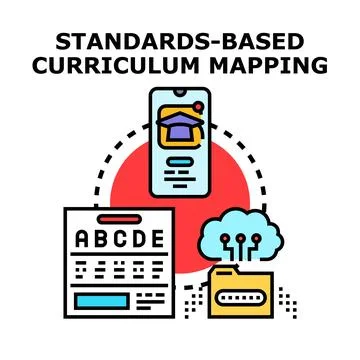 Standards based curriculum mapping process engaging digital education resourc 库存插图
