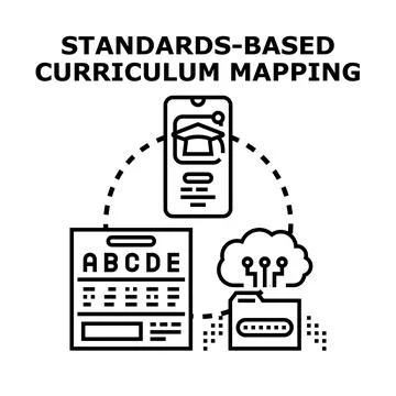 Standards based curriculum mapping process engaging digital education resourc 스톡 일러스트