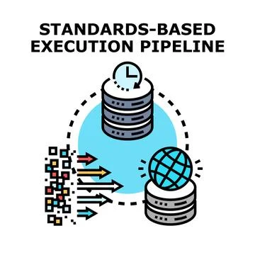 Standards based execution pipeline process diagram 库存插图
