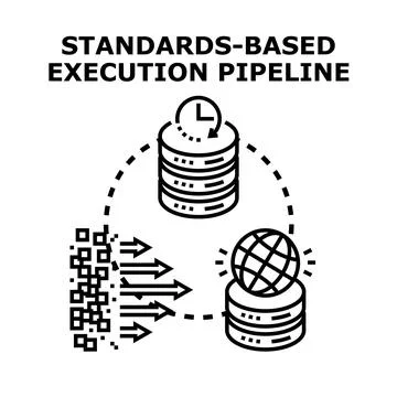 Standards based execution pipeline process diagram イラスト素材