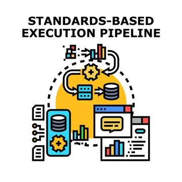 Standards based execution pipeline processing data flow Stock Illustration