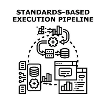 Standards based execution pipeline processing data flow Stock Illustration