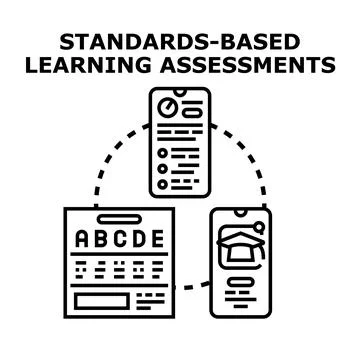 Standards based learning assessment system online education Stock Illustration