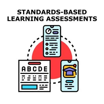 Standards based learning assessment system online education Stock Illustration