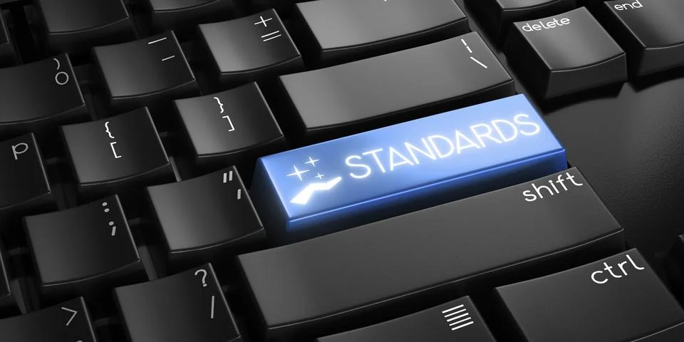 Standards - computer keyboard - 3D illustration 스톡 일러스트