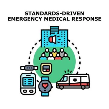 Standards driven emergency medical response concept vector Stock Illustration