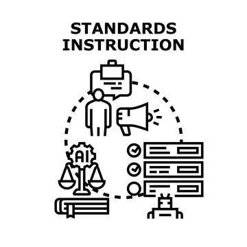 Standards instruction creating guidelines for education and compliance Stock Illustration