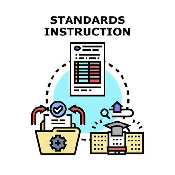 Standards instruction process for academic education development Illustrazione stock
