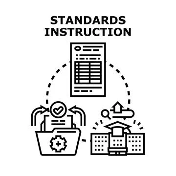 Standards instruction process for academic education development Stock Illustration