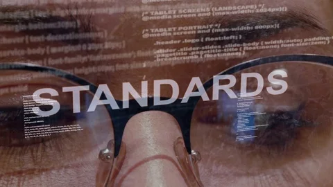 Standards text on female software developer Stock Footage 107970100