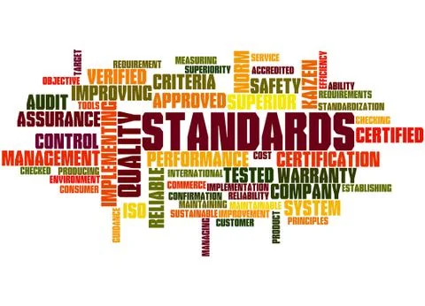 Standards, word cloud concept Stock Illustration