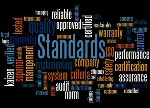 Standards, word cloud concept Stock Illustration