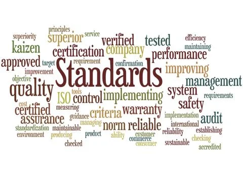 Standards, word cloud concept Stock Illustration