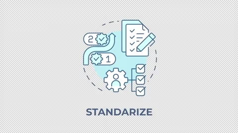Standarize blue concept icon animation Stock Footage 337936436
