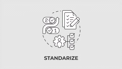 Standarize line concept icon animation Stock Footage 337774296