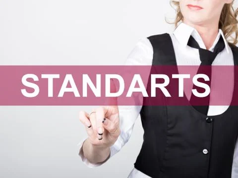 Standarts written on virtual screen. technology, internet and networking concept Photos