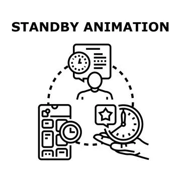 Standby animation concept for mobile application developing Stock Illustration