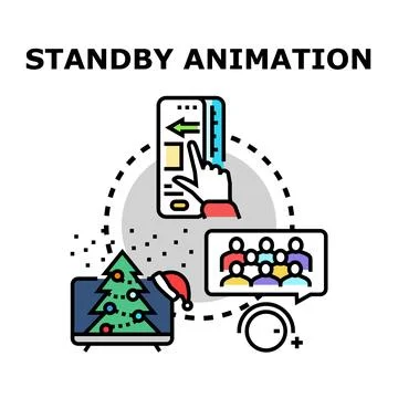 Standby animation concept for user interface and digital content Stock Illustration