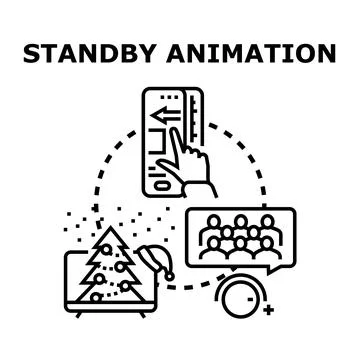 Standby animation concept for user interface and digital content Stock Illustration
