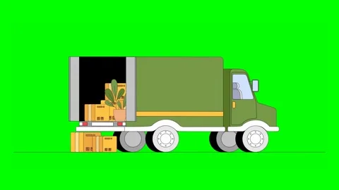 Standby Delivery Truck with Parcels Loading for Transportation Видео 332149127