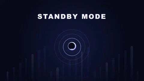 Standby Mode Digital Interface Animation Pulsing Circle Equalizer Graphic Vídeo Stock 332695323