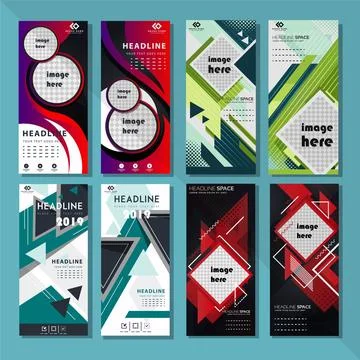 Standee rollup  template Company Creative Modern Business flyer Design Stock Illustration