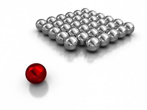 Standig outside the group Stock Illustration