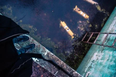 Standing in an abandoned pool Stock Photos