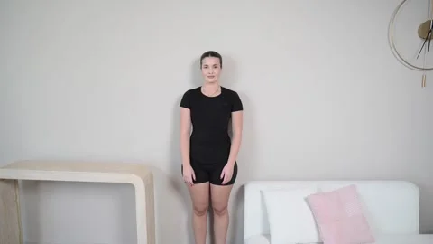 Standing Anatomical Position with Scapular Retraction and Depression at Wall Stock Footage 314189404