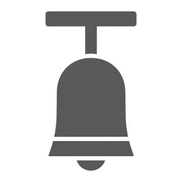 Standing bell glyph icon, easter and religion, bell sign, vector graphics, a Stock Illustration