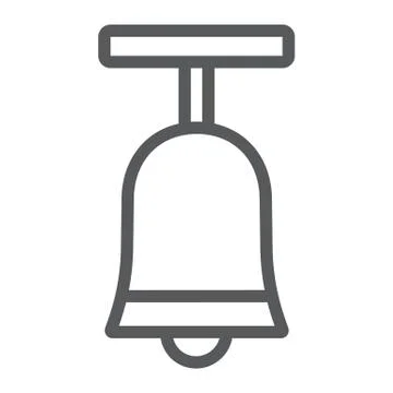 Standing bell line icon, easter and religion, bell sign, vector graphics, a Stock Illustration