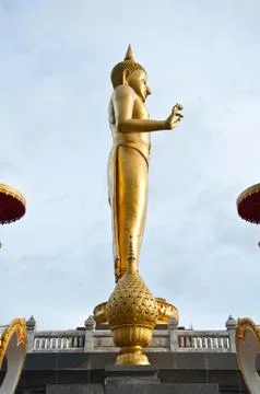 The standing big buddha as side view Foto stock