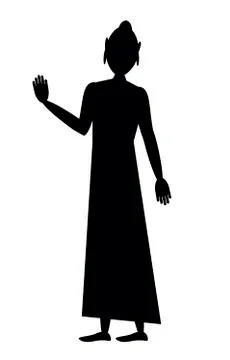 Standing Buddha with Abhaya Mudra Stock Illustration