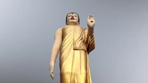 Standing Buddha. Wat Phra That Doi Kham. Chiang Mai, Thailand Stock Footage 264526153