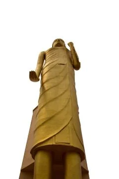 Standing buddha on white background. Stock Photos