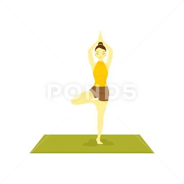Standing Buddhism Prayer Pose Yoga Meditation Stock Illustration