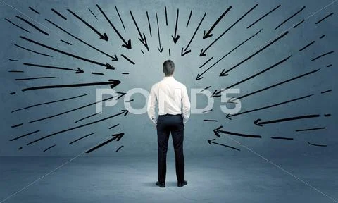 Standing business male made a mistake Stock Photos