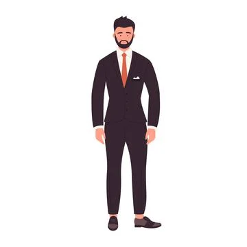 Standing businessman in suit イラスト素材