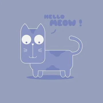 A standing cat saying hello. Suitable for gadget screen wallpaper 스톡 일러스트