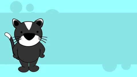 Standing chibi cat kid cartoon background Stock Illustration