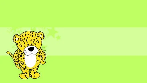 Standing chibi leopard kid cartoon background Stock Illustration