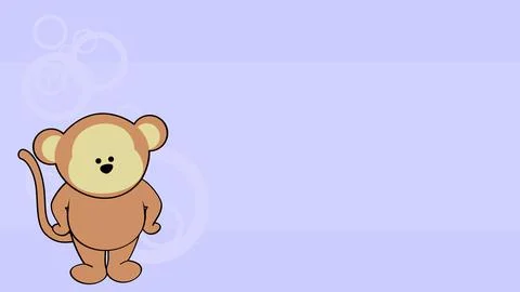Standing chibi monkey kid cartoon background Stock Illustration