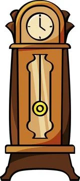 Standing Clock Illustration - Time &amp; Decor Иллюстрация