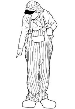 Standing Clown Pointing Stock Illustration
