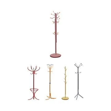 Standing coat racks collection providing home storage solutions Stock Illustration