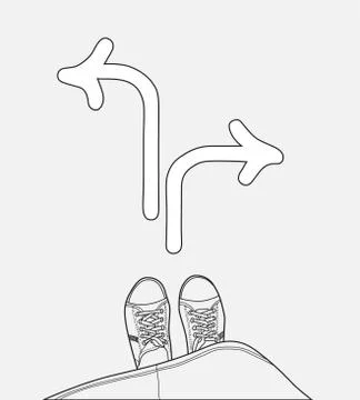 Standing at the crossroad Stock Illustration